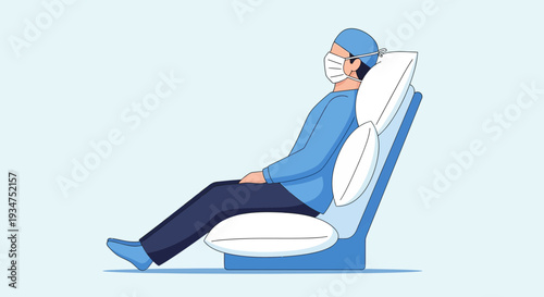 Illustration Of A Medical Professional In A Comfortable Position During A Medical Procedure