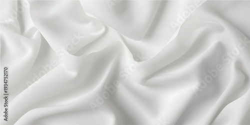 Abstract White Curved Layered Shapes Minimalist Design