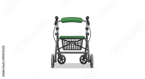 Illustration Of A Medical Walker Representing Mobility and Independence For Seniors