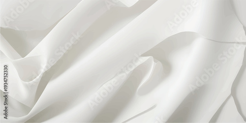 Abstract 3D Light Paper Cut Background with Smooth Curves and Waves