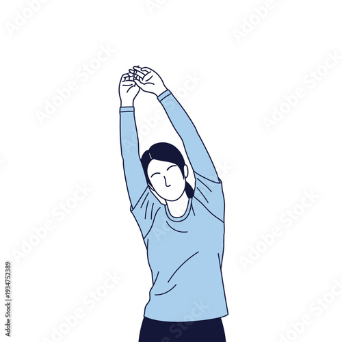 Illustration Of A Person Stretching Arms Upward For Enhanced Flexibility And Physical Wellness