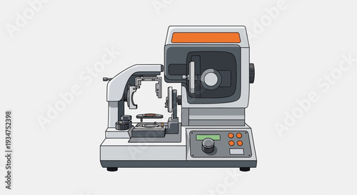 Illustration Of A Microtome Machine Used In Histology For Slicing Tissues Accurately