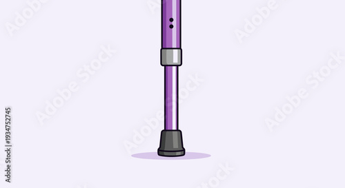 Illustration Of A Purple Walking Cane Isolated On A Pale Pastel Background