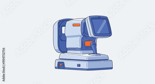 Illustration Of A Modern Medical Device With A Digital Screen And Ergonomic Design