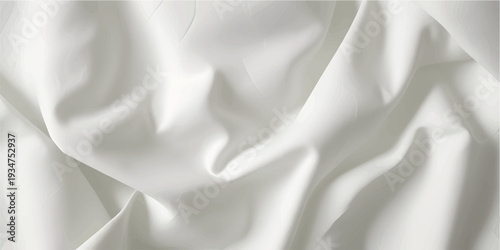 Abstract layered white waves create a smooth, flowing 3D pattern with gentle curves and depth.