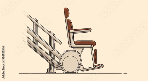 Illustration Of A Stairlift: A Modern Solution For Mobility And Accessibility Concerns
