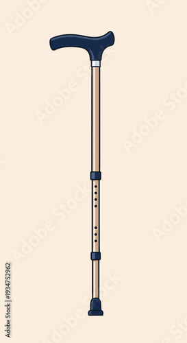 Illustration Of A Sturdy Blue And Gold Walking Aid For Enhanced Mobility And Independence
