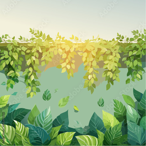 Green Leaves and Foliage Illustration.