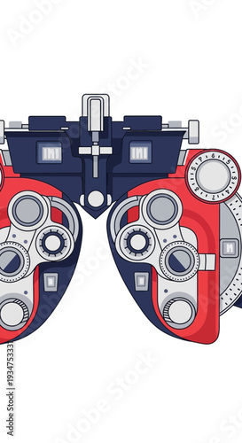 Illustration Of A Stylish And Modern Phoropter Used In Eye Examinations For Vision Analysis