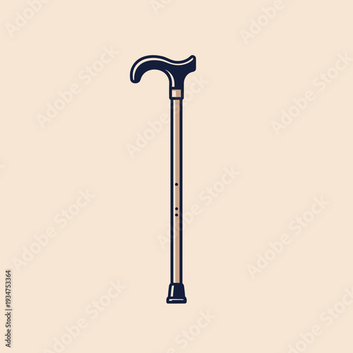 Illustration Of A Stylish Walking Aid For Assisted Mobility And Supportive Movement