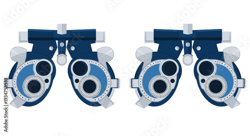Illustration Of A Trial Frame For Testing Vision In A Medical Clinic Setting