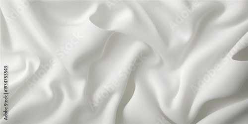 An elegant abstract background of smooth, flowing white silk fabric with soft, natural lighting, creating subtle textures and gentle folds with a luxurious feel.