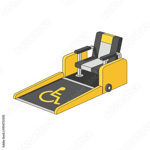 Illustration of a Wheelchair Lift Platform for Enhanced Accessibility and Mobility Solutions