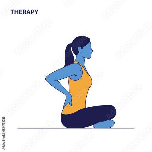 Illustration Of A Woman Doing Exercises For Therapy And Physical Well Being