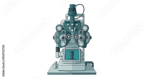 Illustration Of An Eye Exam Machine For Vision Test And Medical Examination