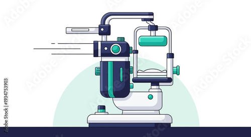 Illustration Of An Eye Examination Device Depicting Modern Optics And Healthcare Technology