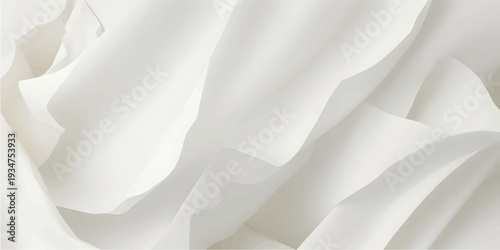 Elegant white satin fabric with soft waves and folds creating a luxurious textile background for wedding, fashion, or interior design projects.