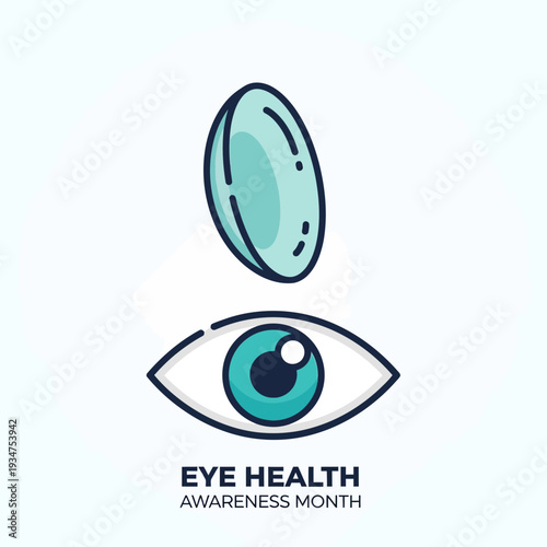Illustration Of An Eye With A Contact Lens, Perfect For Vision Healthcare Promotion Campaigns