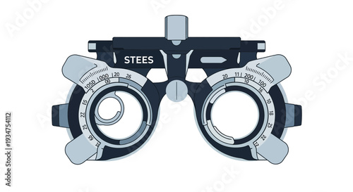 Illustration Of An Optometry Phoropter Tool For Eye Exam And Vision Assessment