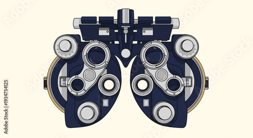 Illustration Of An Optometry Refractor Equipment With A Light Background Illustration