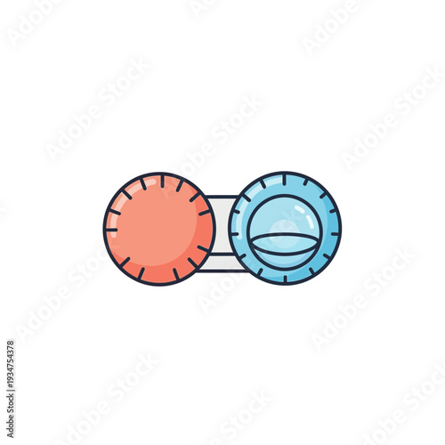 Illustration Of Contact Lens Case Representing Eye Health And Vision Care Solutions