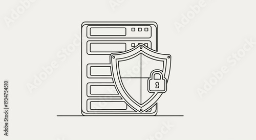 Server security shield protection concept.
