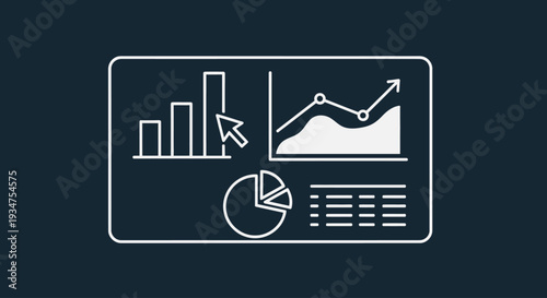 Obraz na płótnie Business data analysis on screen display.