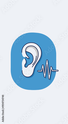 Illustration Of Ear Anatomy With Sound Wave Depicting Auditory System And Perception Clearly