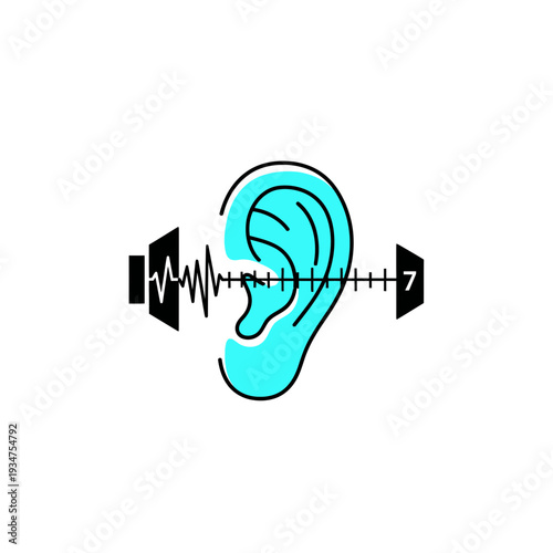 Illustration Of Ear Receiving Soundwave From Speaker, Representing Audible Communication Clearly