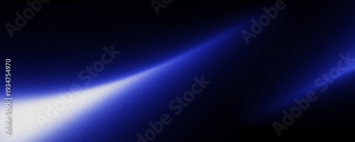 Abstract Blue Grainy Light Wave on Dark Background