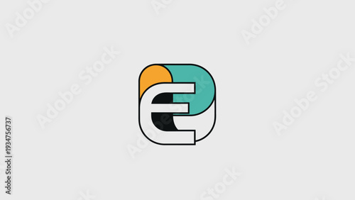 Modern abstract logo design with letter E and bright colors