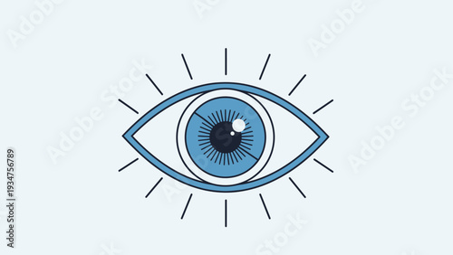 A modern illustration of the mystical evil eye symbol.