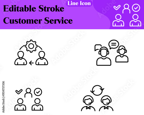 Minimal flat vector icon featuring a support agent with a headset and a chat bubble with a checkmark. symbolizing assistance communication and reliable service. Clean lines simple design modern blue.
