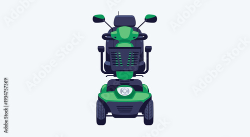 Illustration Of Electric Scooter, Ideal for Seniors, Suitable Mobility for Everyday Use