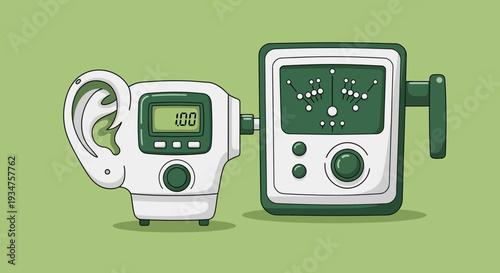 Illustration Of Medical Device For Ear Examination And Diagnostic Testing