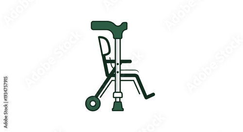 Illustration Of Mobility Aid Device Showing Support And Assistance For The Aged Or Injured