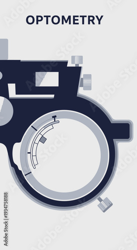 Illustration Of Optometry Equipment For Eye Examinations And Vision Testing Precisely Shown