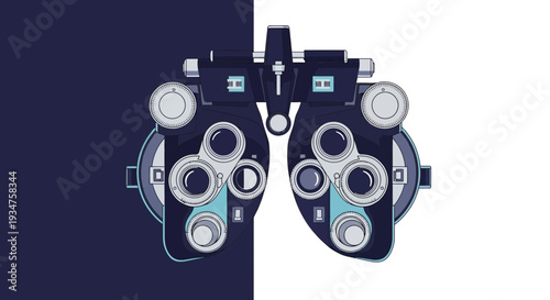 Illustration Of Ophthalmic Instrument Design With Dark and Light Contrast Elements