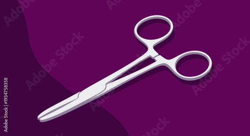 Illustration Of Surgical Forceps On A Purple Background Ready For Medical Applications