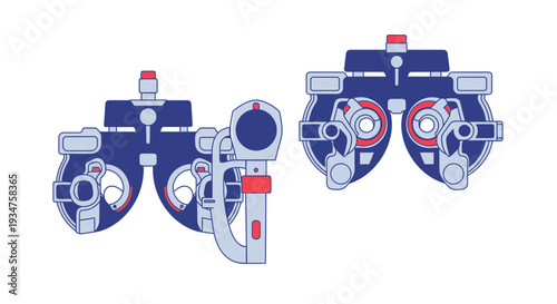 Illustration Of Ophthalmic Instrument Design For Vision Testing And Eye Examination