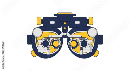 Illustration Of Optometry Refraction Equipment In A Modern And Minimalist Style