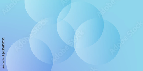 PrintAbstract Light Blue Gradient Background with Soft Overlapping Transparent Circles for Modern Corporate and Tech Design. vector illustration
