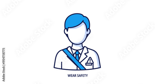 Illustration Representing Awareness of Security and Safety with Warning Symbol