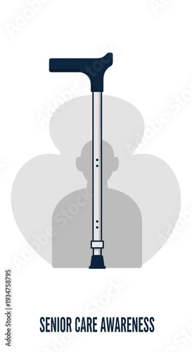 Illustration Representing Elderly Care and Support Symbolizing Mobility and Wellbeing for Seniors