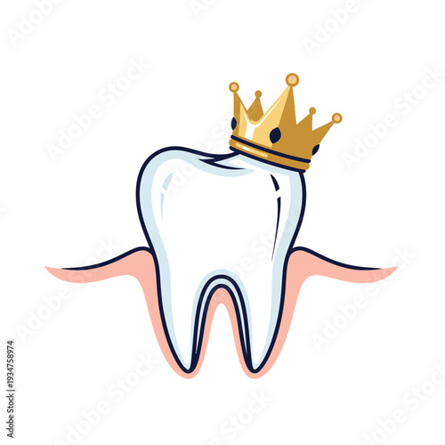 Illustrative Dental Icon Featuring a Crown Symbolizing Healthy Teeth and Excellent Oral Health