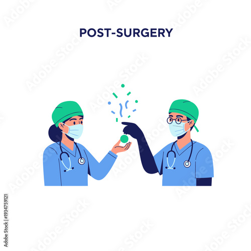 Illustrative Depiction of Post-Surgical Recovery and Medical Collaboration Between Healthcare