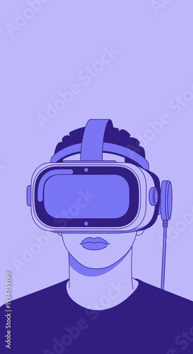 Immersive Virtual Reality Goggles Illustration Depicting Future Technological Experiences