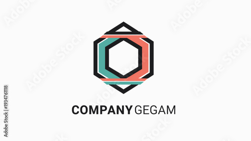 Modern geometric logo design with abstract shapes and text