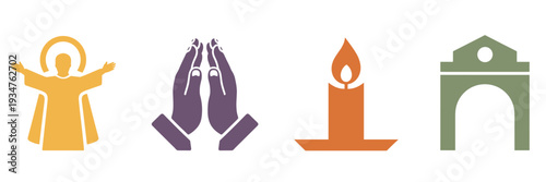 Religious and Spiritual Icons illustration vector