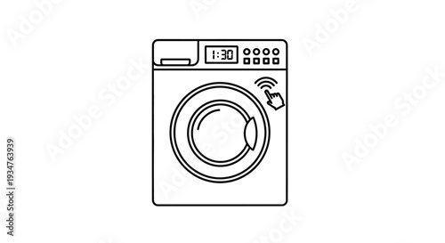 Washing Machine Front View Illustration.